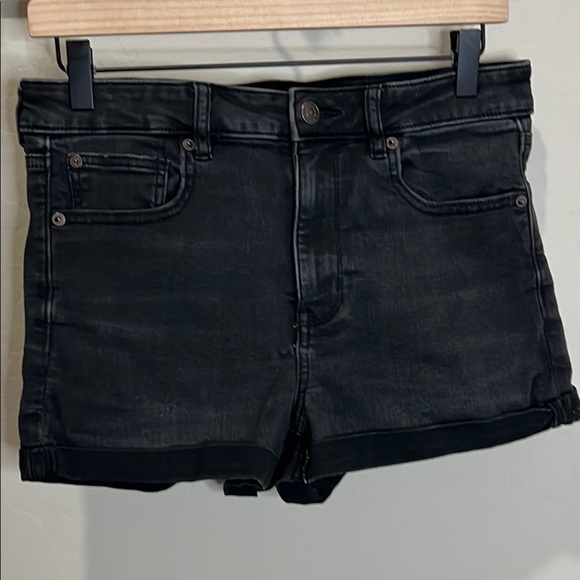 American Eagle Outfitters Pants - American Eagle Shorts Black Jean Cuff Next Level Stretch Super High Rise Shortie